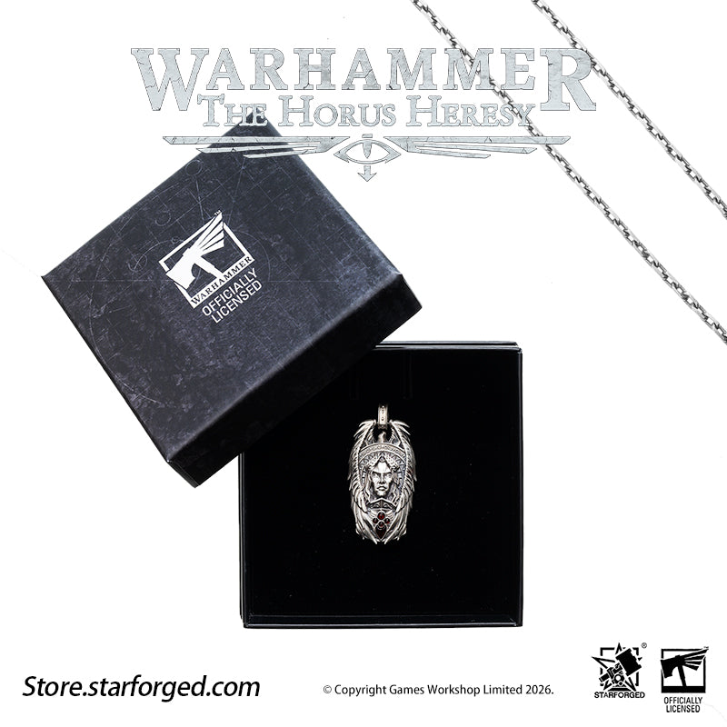 Starforged Warhammer 30K The Horus Heresy Blood Angels Sanguinius Commemorative Pendant Silver Necklace Men's Fashion Jewelry