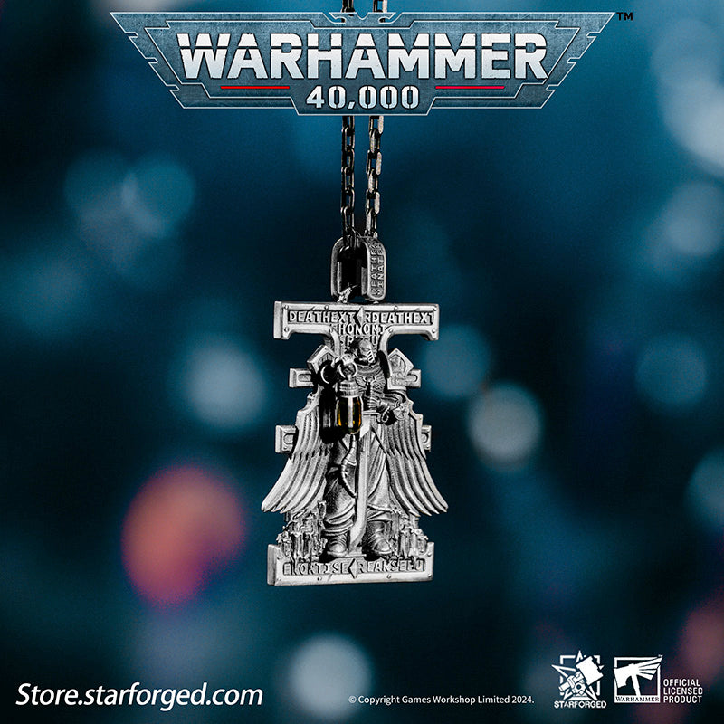 Starforged Warhammer 40K Stigmata of ShadowBreaker Men's Sterling Silver Pendant Necklace