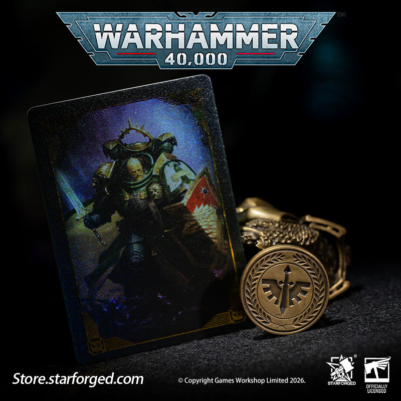 Starforged Warhammer 40K Dark Angel  Lion El'Jonson Bronze Bust Seal Wax  & Coin Set Other