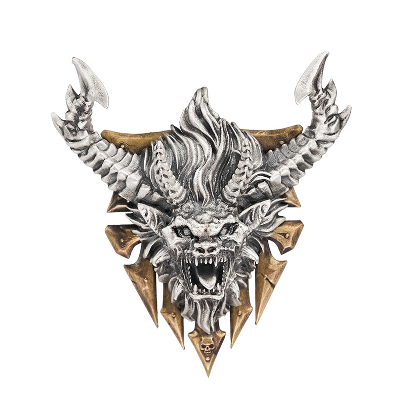 Starforged  Ka'Bandha Khorne Chaos Demon Men's Silver Necklace Warhammer 40K Blood Angel Killer Pendant