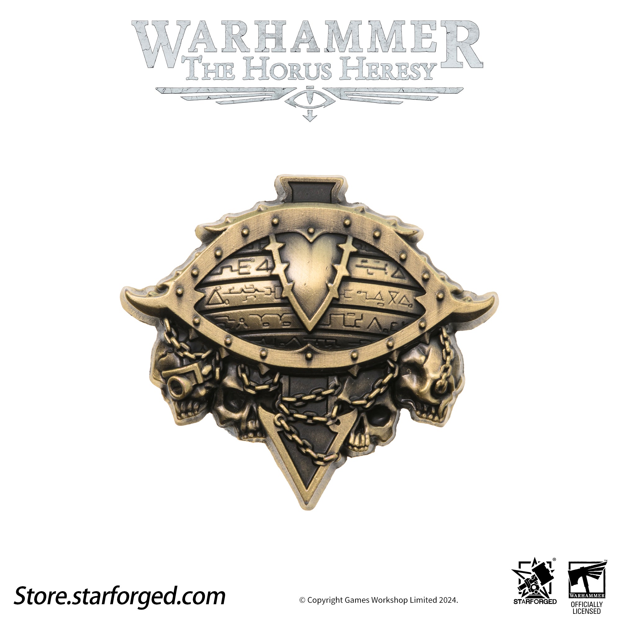Starforged Warhammer Horus Heresy Burning  Galaxy Legion Insignia Pin Badge Brooch 30K Men's Jewelry