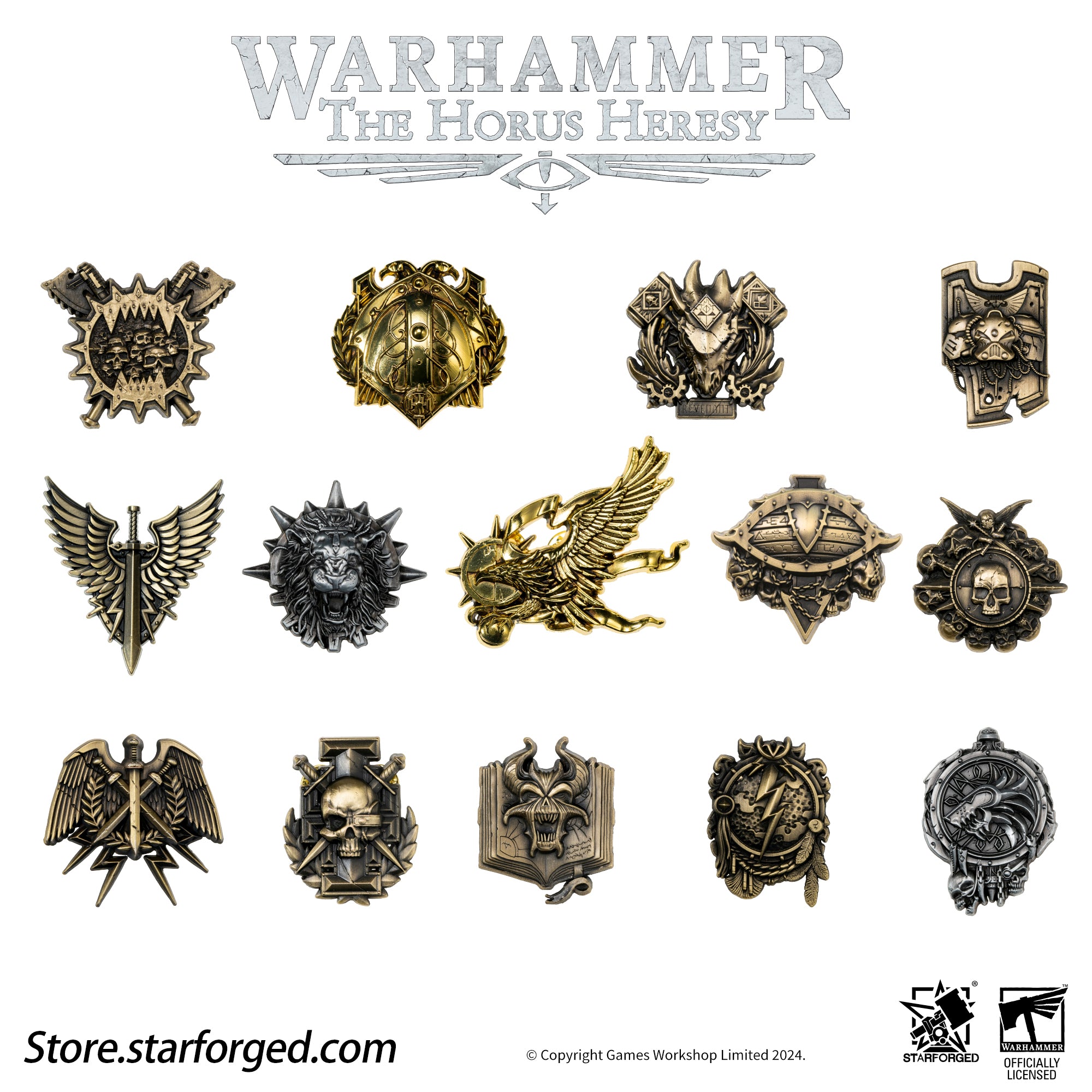 Starforged Warhammer Horus Heresy Burning  Galaxy Legion Insignia Pin Badge Brooch 30K Men's Jewelry