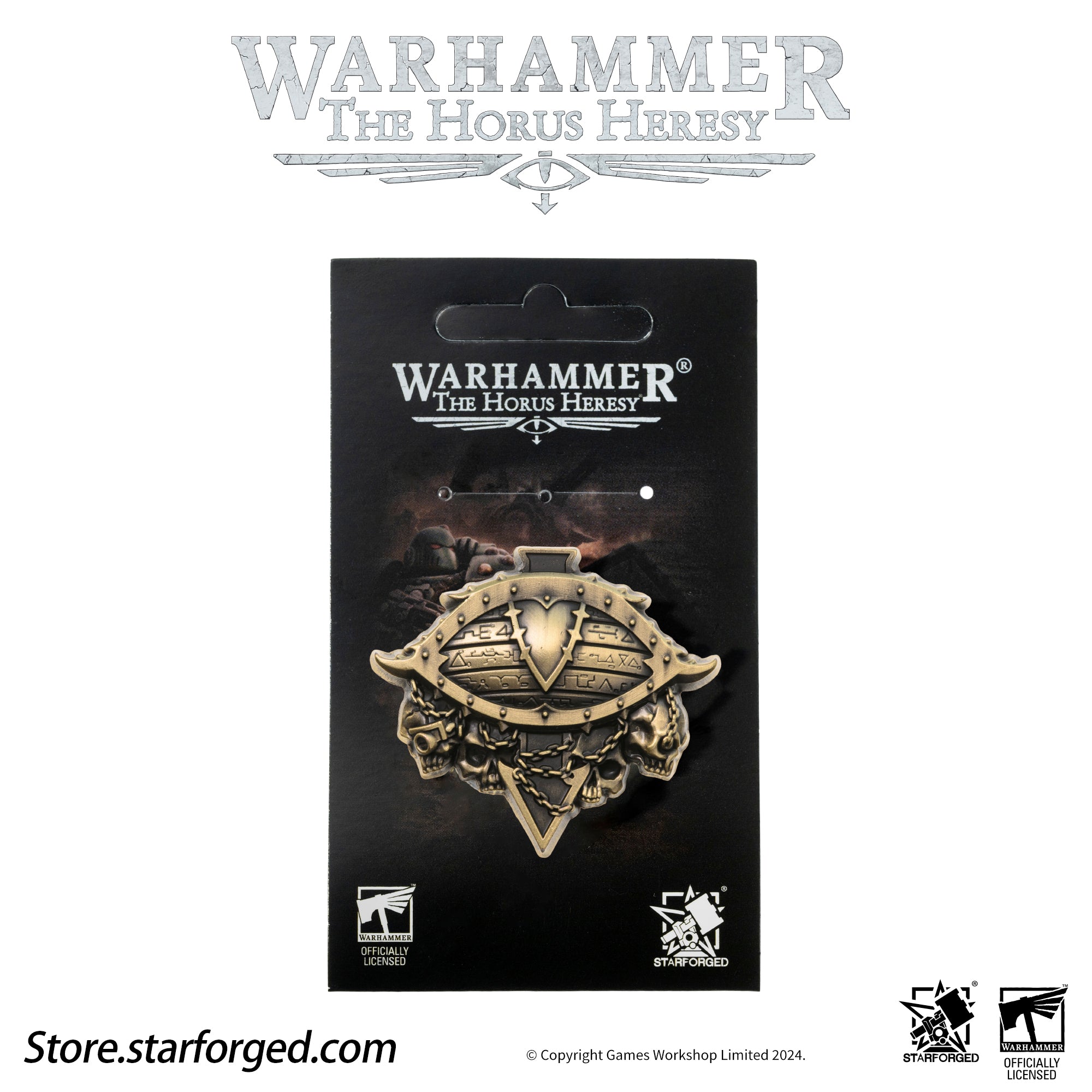 Starforged Warhammer Horus Heresy Burning  Galaxy Legion Insignia Pin Badge Brooch 30K Men's Jewelry