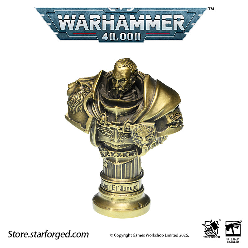 Starforged Warhammer 40K Dark Angel  Lion El'Jonson Bronze Bust Seal Wax  & Coin Set Other