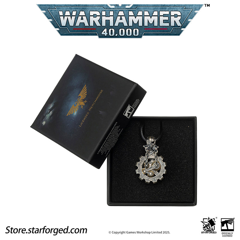 Starforged Warhammer 40K Adeptus Mechanicus Phylactery of the Pious Necklace Men's Jewelry Accessories In the Warhammer universe, the most skilled masters of machine spirit manipulation are the Adeptus Mechanicus, whose headquarters reside on Mars. This red world holds the technological and industrial lifeline of the human Imperium. In the dark, distant future, the vast majority of military and civilian products are manufactured under the supervision of the Tech-Priests of the Machine God.The members of the