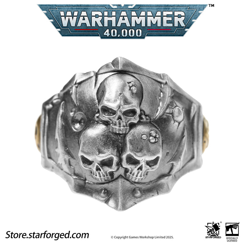 Starforged Warhammer 40K Ring of the Plague Dominus Death Guard Silver Rings Accessories Jewelry