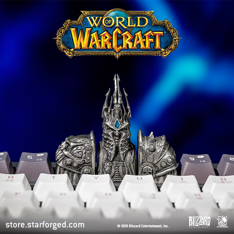 Starforged World of Warcraft Lich King Metal Keycap Men's Fashion Accessories Officially Authorized Deconstruct the Crown. Place its power at your fingertips.  Atop Icecrown, a new sovereign is crowned.  “Power is not eternal, my child.”  To don the Helm of Domination may demand a terrible price.  But to wield its power at your fingertips,  all it takes is a single strike.  “Now, we are one.”