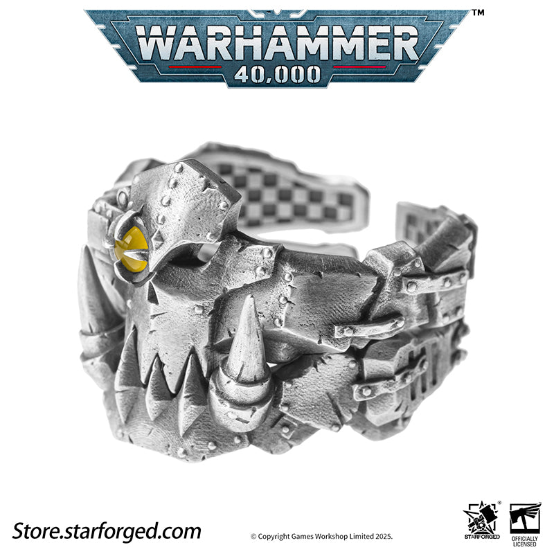 Starforged Warhammer 40K The couple ring of Gork and Mork Greenskins Orkz Sliver Rings Accessories Jewelry The Orkz, a galactic plague, universally dismissed as savages... until they pull bigger guns and choppas from their makeshift pockets. These greenskins are every faction's nemesis in the 40K universe. Across the stars, all civilizations encounter Orkz under the worst possible circumstances, proving the galaxy's iron law: "If ya don't come to da fight, da fight comes to ya!"Orkz gather in tribes, 
