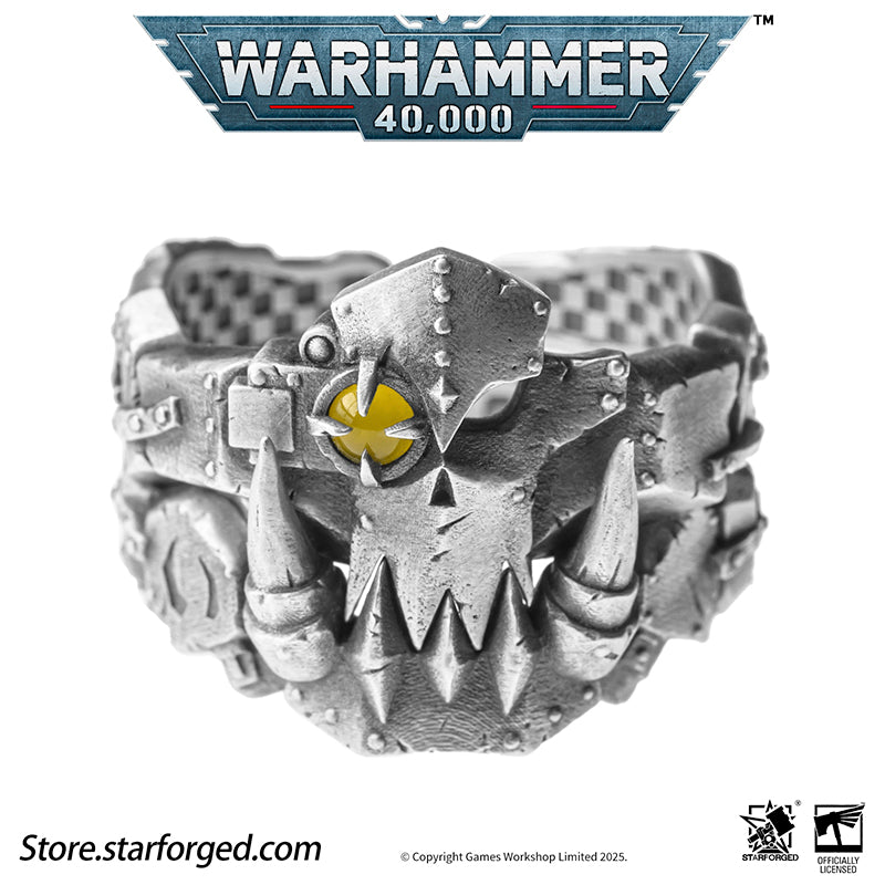 Starforged Warhammer 40K The couple ring of Gork and Mork Greenskins Orkz Sliver Rings Accessories Jewelry