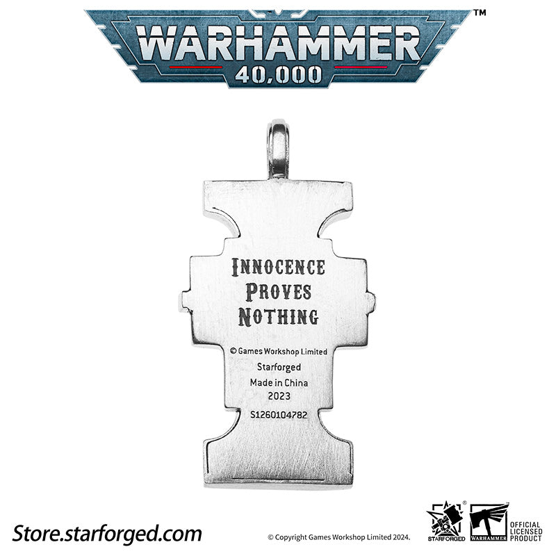 Starforged  Book of the Holy Ordos &  Seal of Inquisition Warhammer 40K Silver Men‘’s Necklace  WH40K