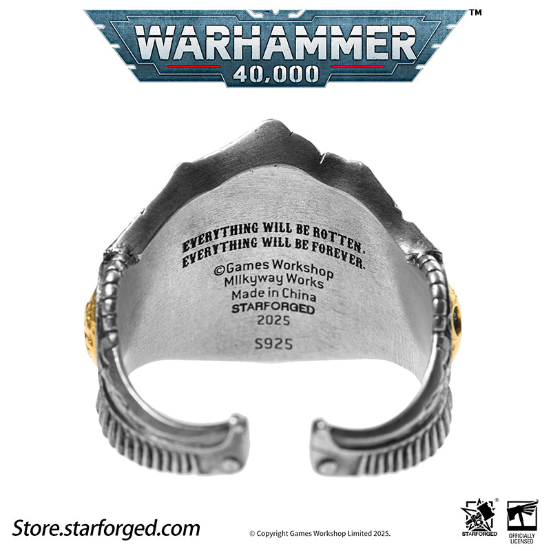 Starforged Warhammer 40K Ring of the Plague Dominus Death Guard Silver Rings Accessories Jewelry