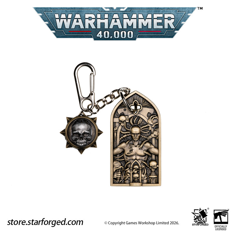 STARFORGED Warhammer 40K Space Marines Adeptus Astartes The Process of Initiation Keyring | Warhammer Gifts | Warhammer Accessories Adeptus Astartes The Process of Initiation Keyring：Aspirant Space Marines undergo rigorous trials and extensive surgical enhancement to forge them into the defenders of humanity - but finding your keys should never be an arduous task with this stunning Adeptus Astartes themed keyring. 