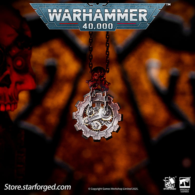 Starforged Warhammer 40K Adeptus Mechanicus Phylactery of the Pious Necklace Men's Jewelry Accessories In the Warhammer universe, the most skilled masters of machine spirit manipulation are the Adeptus Mechanicus, whose headquarters reside on Mars. This red world holds the technological and industrial lifeline of the human Imperium. In the dark, distant future, the vast majority of military and civilian products are manufactured under the supervision of the Tech-Priests of the Machine God.The members of the