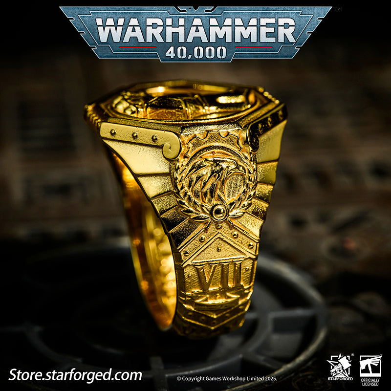 Starforged Warhammer 40K The Sigil Ring of Dorn Imperial Fists Silver Ring Accessories Jewelry The Imperial Fists were the VIIth Legion of the original Astartes, and in the ten millennia since the Horus Heresy, they remain the only Space Marine Chapter honored with permanent garrison rights on Holy Terra itself.The sons of Dorn inherited their Primarch's unyielding character - steadfast, refusing defeat, and ever willing to plunge into the bloodiest battles against the fiercest foes. Masters of fortificatio