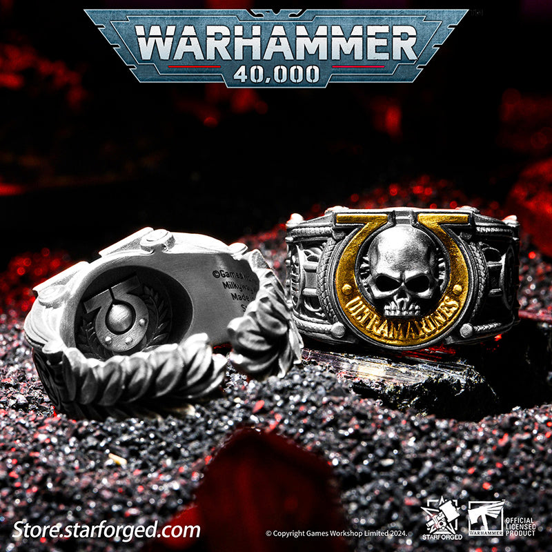 Starforged Warhammer 40K Sigil Ring of Ultramar & Ultramarines Space Marine Legion Men's Ring
