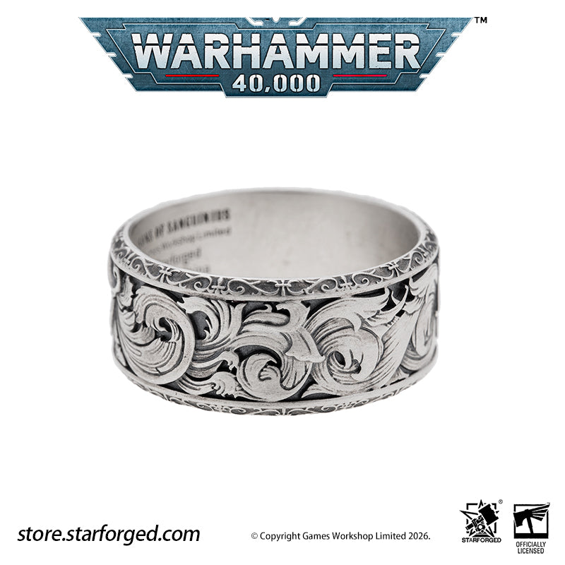 Starforged Warhammer 40K Blood Angels of Sanguinius Space Marines Men's Fashion Jewelry Sterling Silver Rings