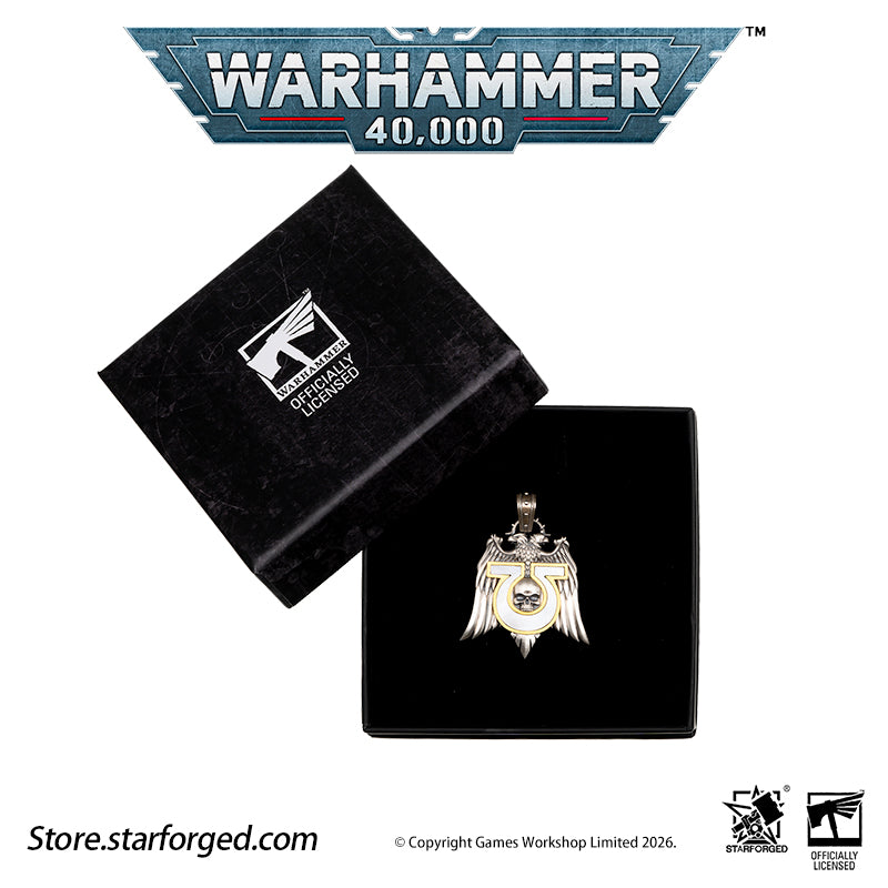 STARFORGED Warhammer 40K Space Marines Ultramarines Chapter Armourial Pendant | Sterling Silver | Warhammer Gifts