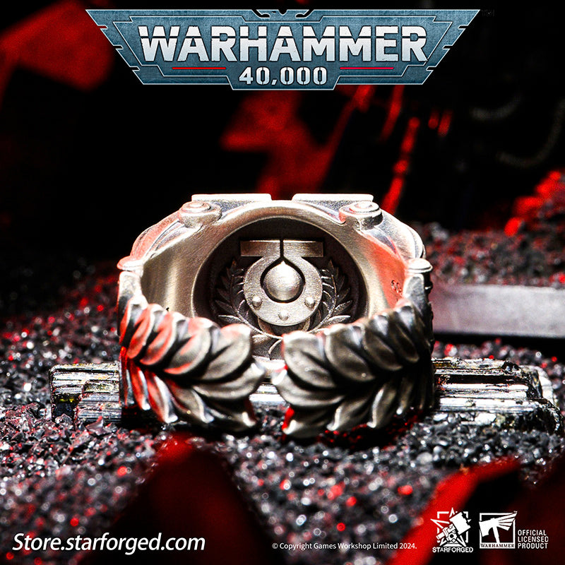 Starforged Warhammer 40K Sigil Ring of Ultramar & Ultramarines Space Marine Legion Men's Ring