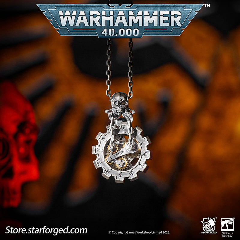 Starforged Warhammer 40K Adeptus Mechanicus Phylactery of the Pious Necklace Men's Jewelry Accessories In the Warhammer universe, the most skilled masters of machine spirit manipulation are the Adeptus Mechanicus, whose headquarters reside on Mars. This red world holds the technological and industrial lifeline of the human Imperium. In the dark, distant future, the vast majority of military and civilian products are manufactured under the supervision of the Tech-Priests of the Machine God.The members of the
