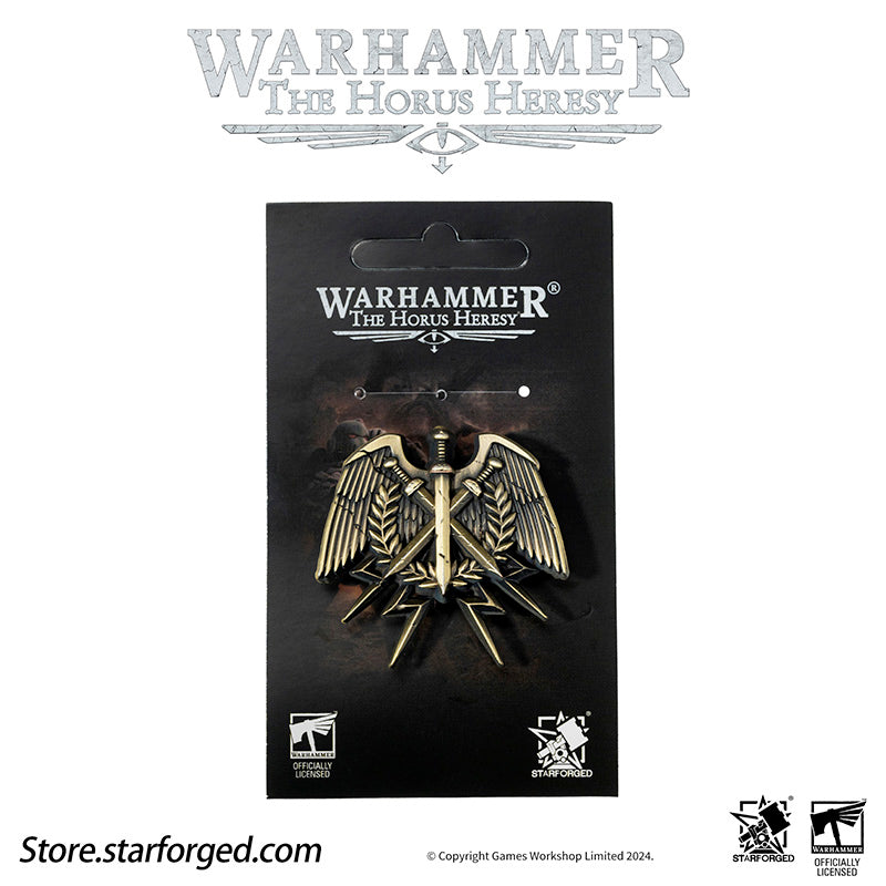 Starforged Warhammer Horus Heresy Burning  Galaxy Legion Insignia Pin Badge Brooch 30K Men's Jewelry
