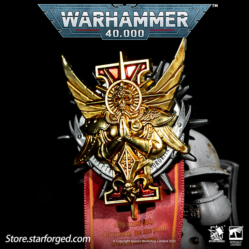 Starforged Warhammer 40K Adepta Sororitas Honour Badge of The Emperor's Rose Seal Badge The Adepta Sororitas, originally known as the Daughters of the Emperor, are an all-female militant branch of the Imperial Cult. As the military arm of the Ecclesiarchy, their sacred duty is the ruthless purging of corruption and heresy within mankind. Countless Sororitas Orders are stationed across the galaxy, their fortified convents becoming beacons of hope burning brightly against the darkness of the Imperium Nihilus.