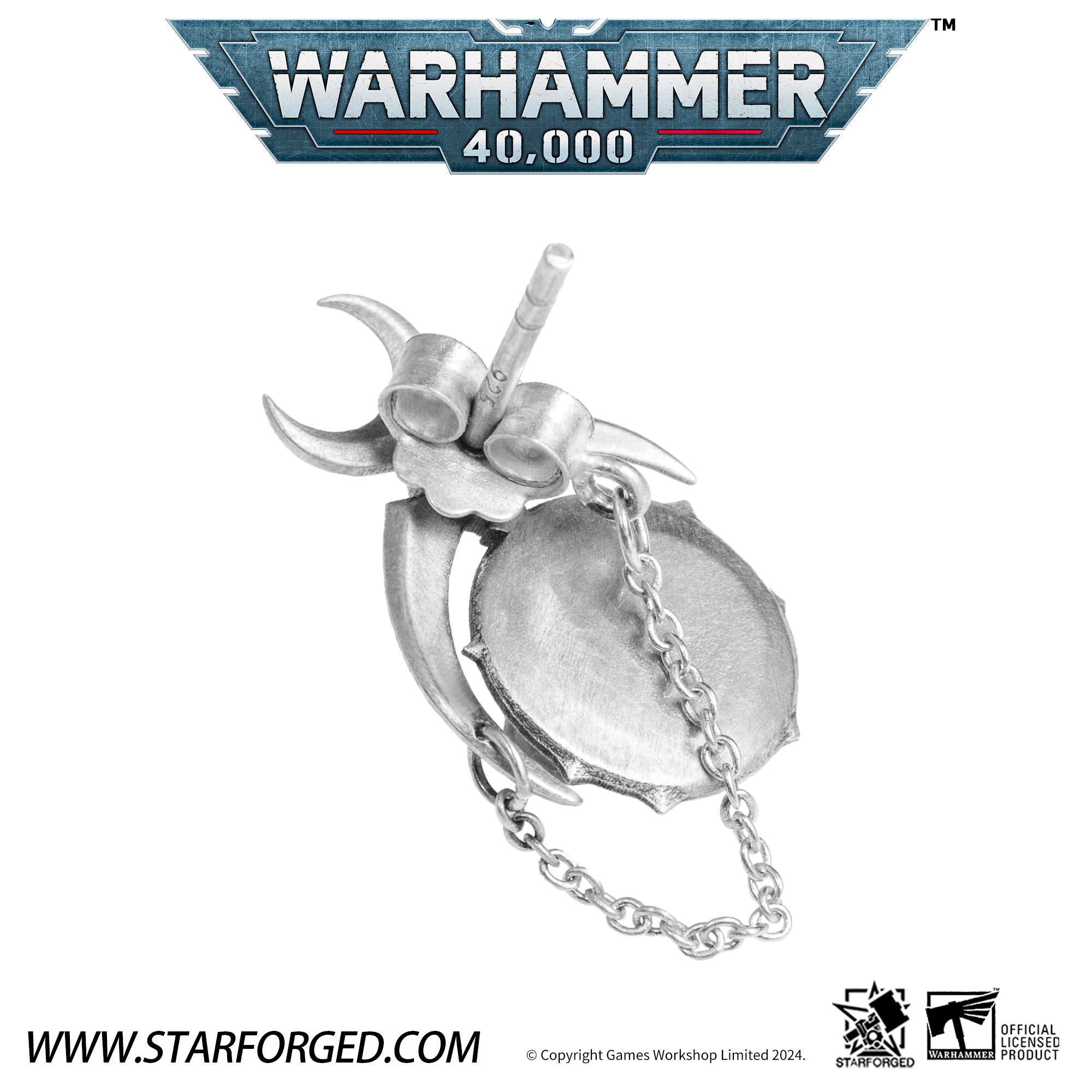 Starforged Warhammer 40K Fane of Slaanesh Earring Chaos Space Marine Men‘s Jewelry Accessories