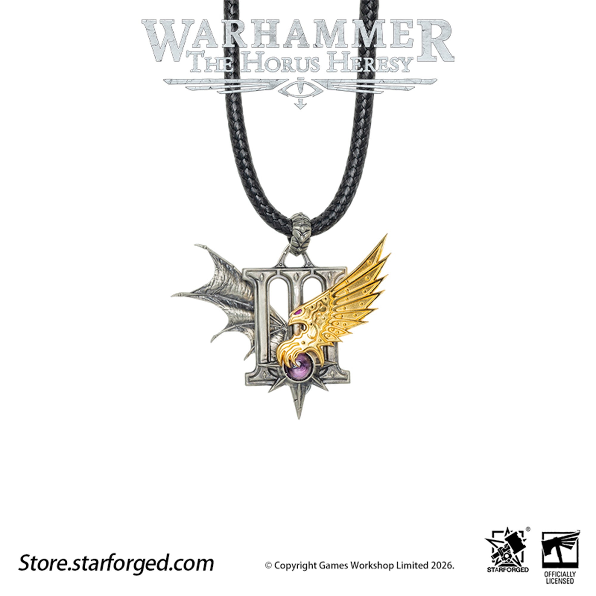 Starforged Warhammer 30K The Horus Heresy Chaos Space Marine Emperor's Children Phonecians Fall Pendant Silver Necklace Warhammer Gifts Fashion Accessories