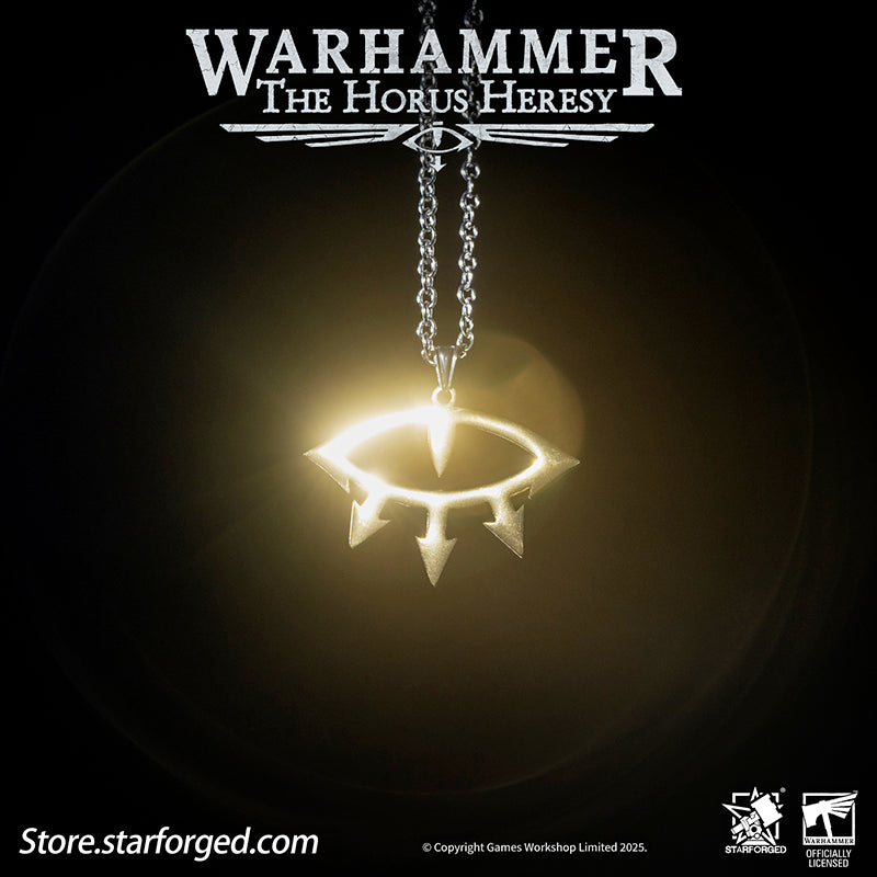 Starforged Warhammer 40K Luna Wolves  Black Legion Eye of Horus Necklace Pendant Men's Jewelry Accessories Birthday Gift The Luna Wolves, later known as the Sons of Horus, were the XVI Legion of the original Space Marine Legions. Their Primarch, Horus Lupercal, was once the most favored son of the Emperor, but he became the architect of the galaxy-shattering Horus Heresy—the first and greatest civil war in Imperial history. After Horus' defeat, the Legion was reborn under Ezekyle Abaddon as the Black Legion