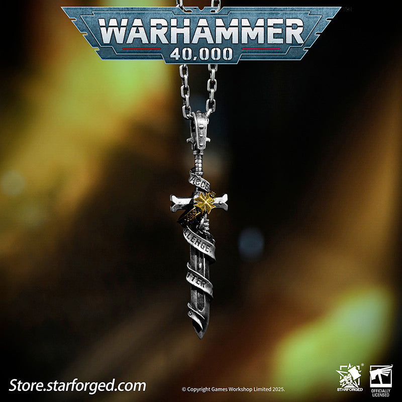 Starforged Warhammer 40K  Sword Of The High Marshal Necklace Pendant Men's Jewelry Birthday Gift