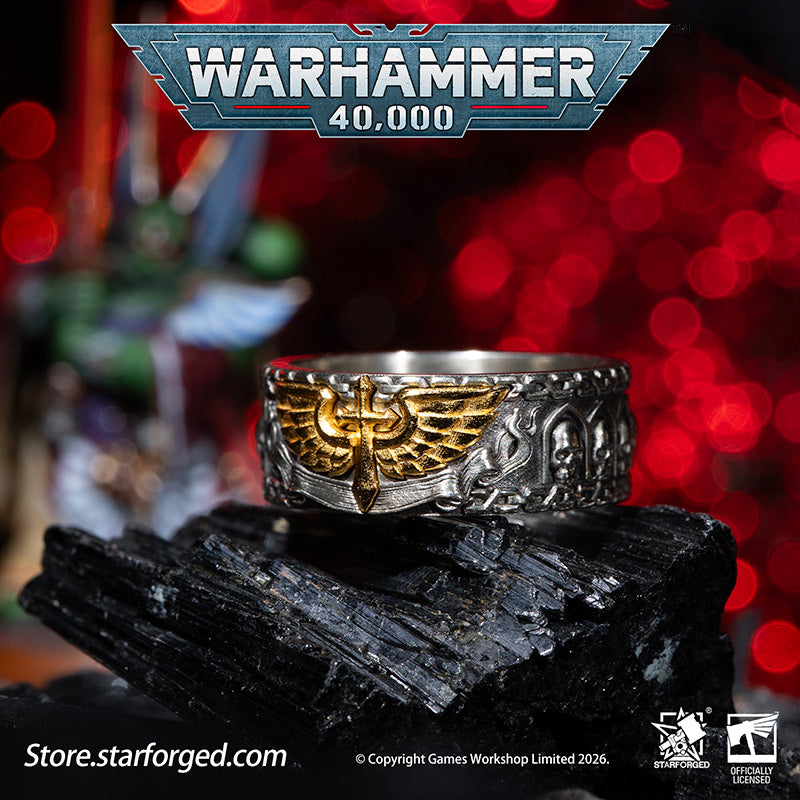 Starforged Warhammer 40K Dark Angels Space Marines Sons of Caliban Ring Accessories Game Merchandise Warhammer Gifts Fashion Accessories The Watchers in the Dark are a distinct race dwelling aboard the Rock, the Dark Angels mobile fortress-monastery.&nbsp; Small of stature and robed in long vestments, they possess an innate gift to ward off daemonic entities of Chaos, an affinity akin to the rare, enigmatic Untouchables who nullify surrounding warp energies.
