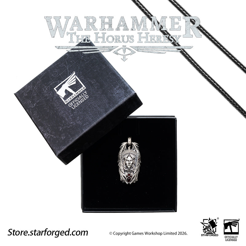 Starforged Warhammer 30K The Horus Heresy Blood Angels Sanguinius Commemorative Pendant Silver Necklace Men's Fashion Jewelry