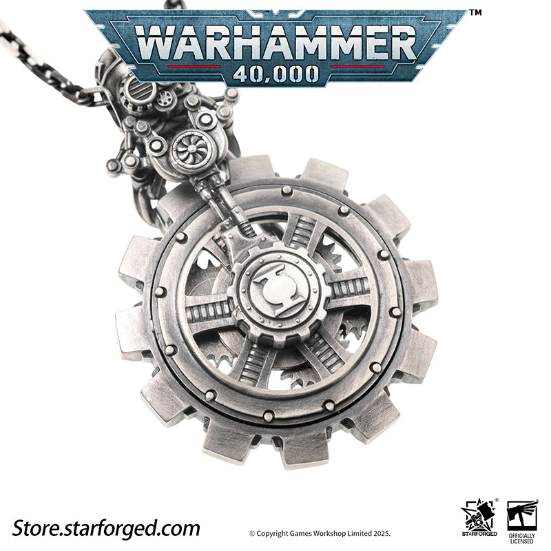 Starforged Warhammer 40K Adeptus Mechanicus Phylactery of the Pious Necklace Men's Jewelry Accessories In the Warhammer universe, the most skilled masters of machine spirit manipulation are the Adeptus Mechanicus, whose headquarters reside on Mars. This red world holds the technological and industrial lifeline of the human Imperium. In the dark, distant future, the vast majority of military and civilian products are manufactured under the supervision of the Tech-Priests of the Machine God.The members of the