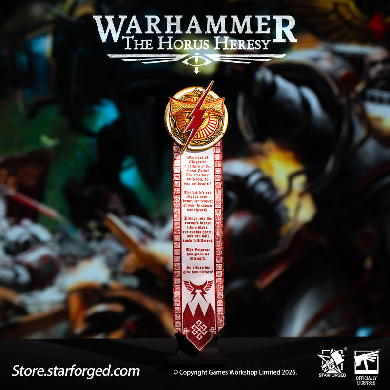 Starforged Warhammer 30K Space Marines White Scar Scroll Pin Heavy Badge Men's Fashion Jewelry Pin Badge The White Scars (known to themselves as the Ordu of Jaghatai), originally known as the Star Hunters were the V Legion of the original twenty Space Marine Legions of the First Founding. Their Primarch is Jaghatai Khan. During the Horus Heresy the White Scars remained loyal to the Emperor, after which they reorganised and split into Chapters. Drawing on the tribal savagery of their homeworld, the White Sca