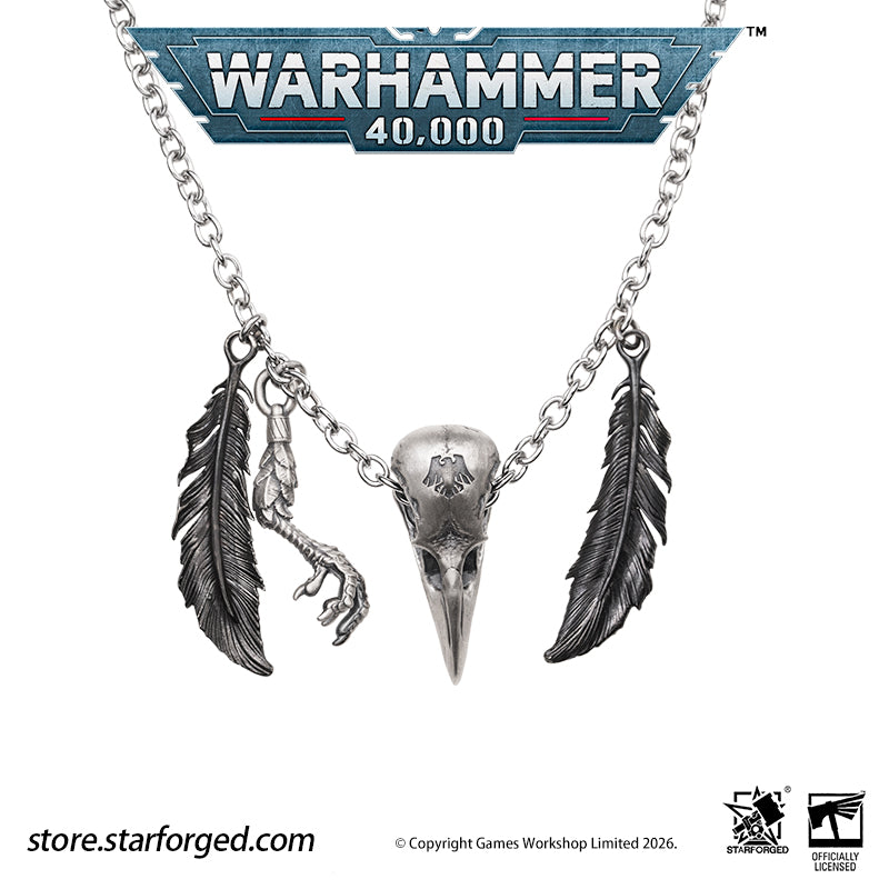 Starforged Warhammer 40K Space Marines Raven Guard The Black Wings of Deliverance Necklace Pendant Men's Fashion Jewelry Sterling Silver