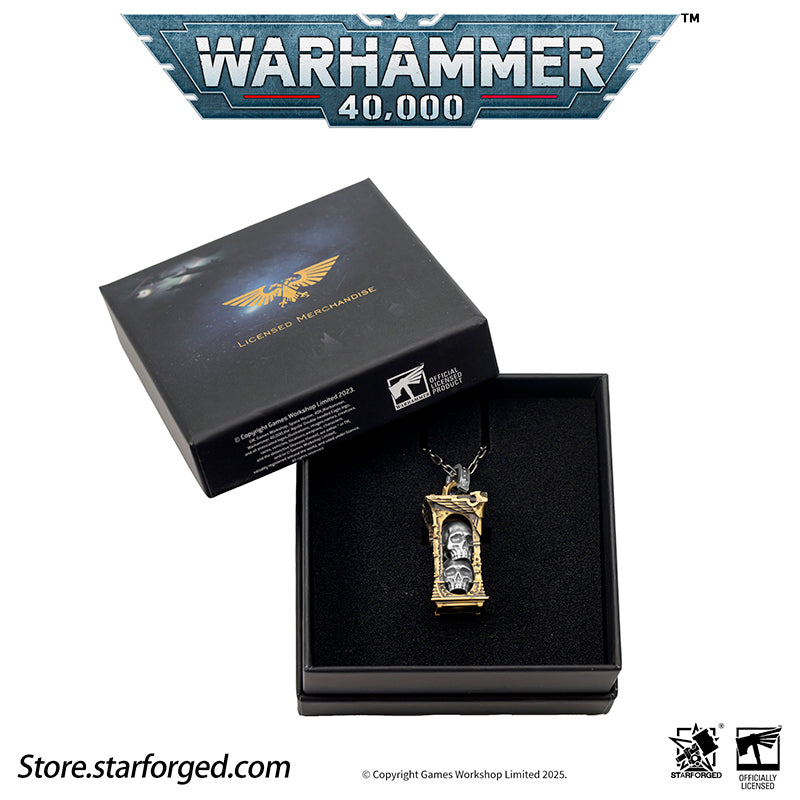 Starforged Warhammer 40K Imperium of Man Skull Shrine Necklace Men's Jewelry Accessories