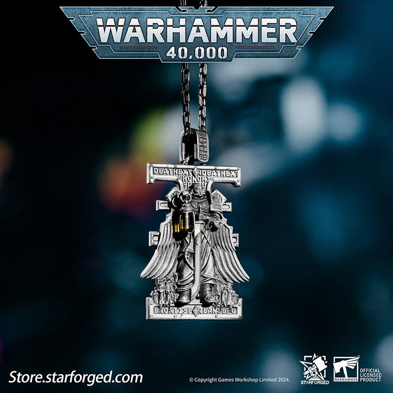 Starforged Warhammer 40K Stigmata of ShadowBreaker Men's Sterling Silver Pendant Necklace