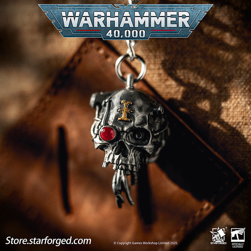 Starforged Warhammer 40K Adeptus Mechanicus Servo-Skull Keychain Men's Jewelry Accessories The skull symbolizes not only sacrifice but also the purity of humanity. The flesh of traitors, heretics, and xenos often deviates greatly from that of true humans, with one of the most distinct variations lying in their skulls.It is for this reason that the skull serves as an emblem of human purity and the sacrifices made to defend it. Throughout the Imperium—from the Walls of Martyrs to skull insignias—it reminds al