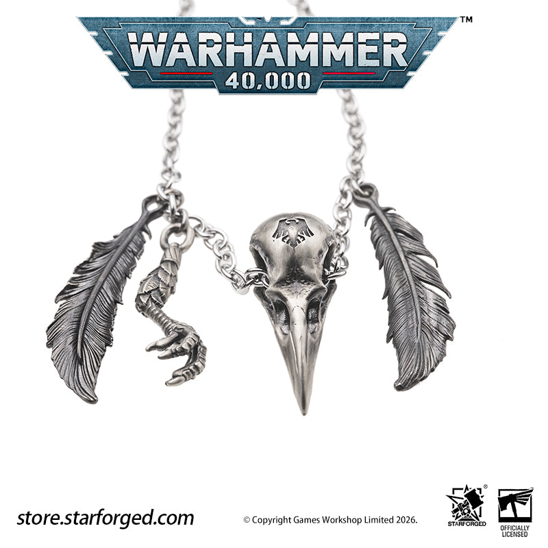Starforged Warhammer 40K Space Marines Raven Guard The Black Wings of Deliverance Necklace Pendant Men's Fashion Jewelry Sterling Silver