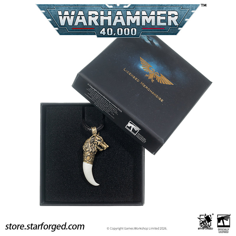 Starforged Warhammer 40K Space Wolves Fang of Fenris Pendant Necklace Game Peripheral Christmas Gifts