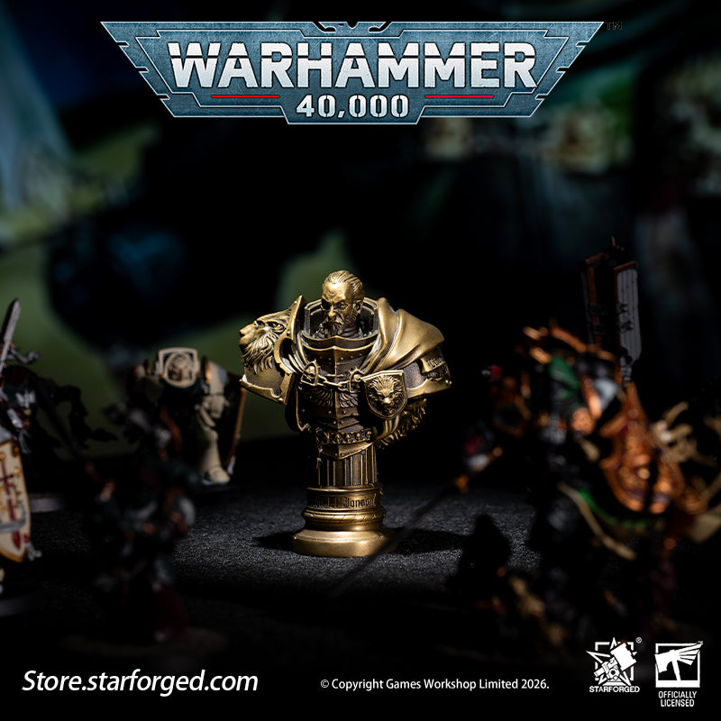 Starforged Warhammer 40K Dark Angel  Lion El'Jonson Bronze Bust Seal Wax  & Coin Set Other