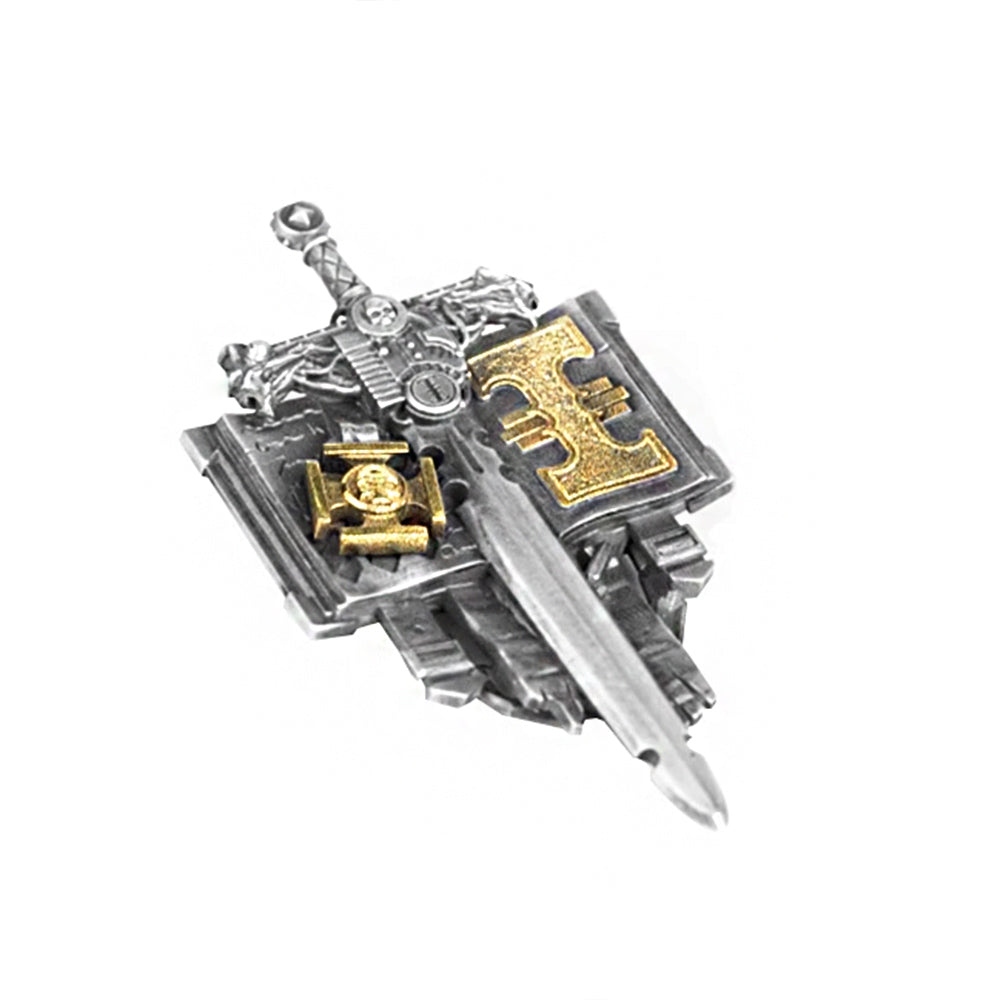 Starforged Grey Knights Exorcism Scripture Warhammer 40K Gold Paved Sterling Silver Necklace