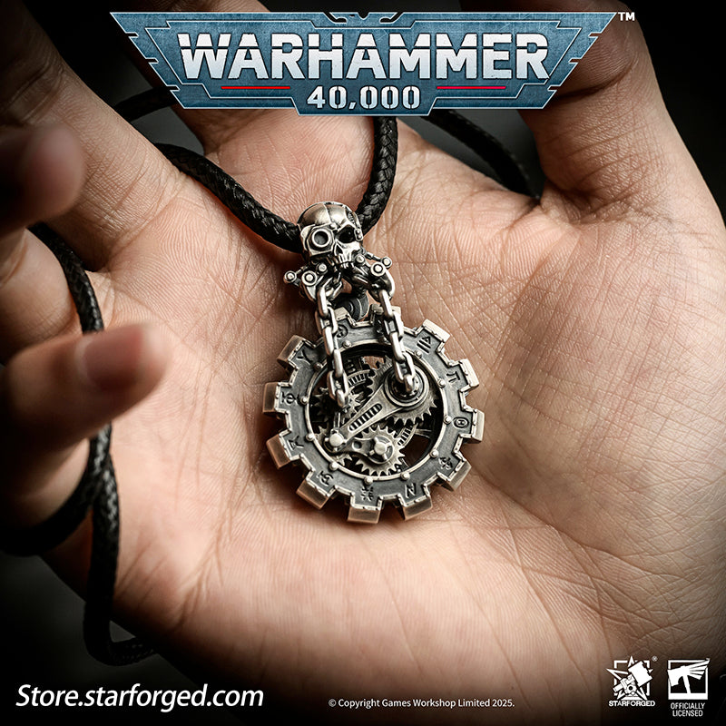 Starforged Warhammer 40K Adeptus Mechanicus Phylactery of the Pious Necklace Men's Jewelry Accessories In the Warhammer universe, the most skilled masters of machine spirit manipulation are the Adeptus Mechanicus, whose headquarters reside on Mars. This red world holds the technological and industrial lifeline of the human Imperium. In the dark, distant future, the vast majority of military and civilian products are manufactured under the supervision of the Tech-Priests of the Machine God.The members of the