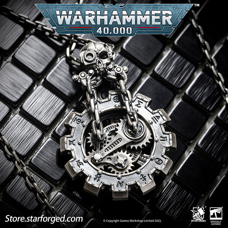 Starforged Warhammer 40K Adeptus Mechanicus Phylactery of the Pious Necklace Men's Jewelry Accessories In the Warhammer universe, the most skilled masters of machine spirit manipulation are the Adeptus Mechanicus, whose headquarters reside on Mars. This red world holds the technological and industrial lifeline of the human Imperium. In the dark, distant future, the vast majority of military and civilian products are manufactured under the supervision of the Tech-Priests of the Machine God.The members of the