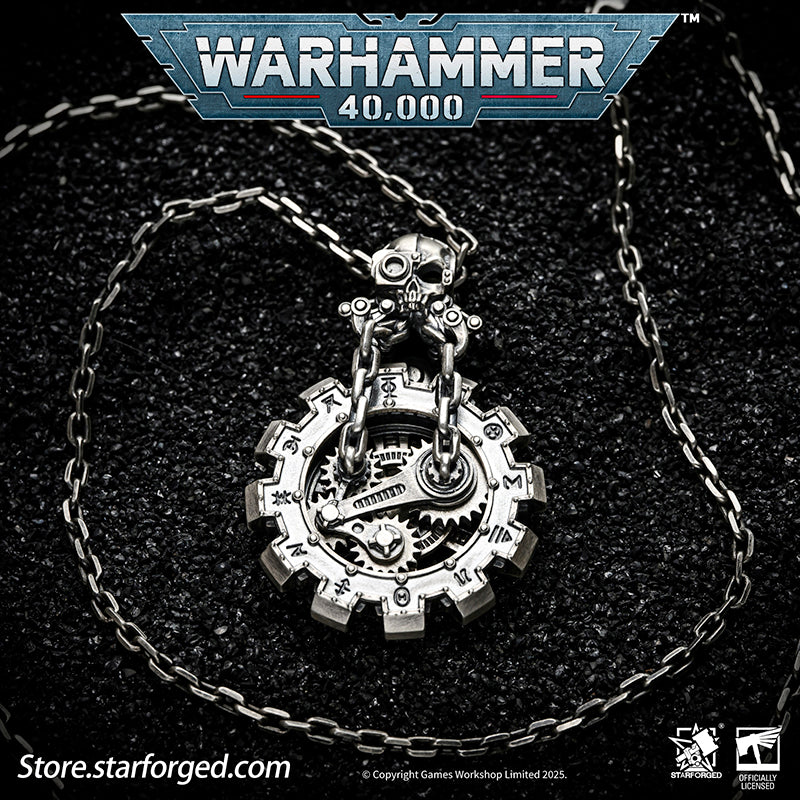 Starforged Warhammer 40K Adeptus Mechanicus Phylactery of the Pious Necklace Men's Jewelry Accessories In the Warhammer universe, the most skilled masters of machine spirit manipulation are the Adeptus Mechanicus, whose headquarters reside on Mars. This red world holds the technological and industrial lifeline of the human Imperium. In the dark, distant future, the vast majority of military and civilian products are manufactured under the supervision of the Tech-Priests of the Machine God.The members of the