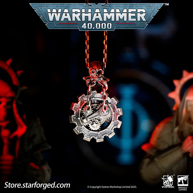 Starforged Warhammer 40K Adeptus Mechanicus Phylactery of the Pious Necklace Men's Jewelry Accessories In the Warhammer universe, the most skilled masters of machine spirit manipulation are the Adeptus Mechanicus, whose headquarters reside on Mars. This red world holds the technological and industrial lifeline of the human Imperium. In the dark, distant future, the vast majority of military and civilian products are manufactured under the supervision of the Tech-Priests of the Machine God.The members of the