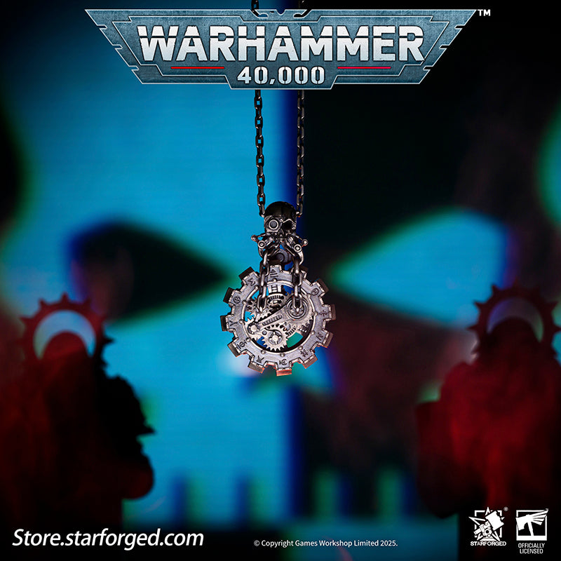Starforged Warhammer 40K Adeptus Mechanicus Phylactery of the Pious Necklace Men's Jewelry Accessories In the Warhammer universe, the most skilled masters of machine spirit manipulation are the Adeptus Mechanicus, whose headquarters reside on Mars. This red world holds the technological and industrial lifeline of the human Imperium. In the dark, distant future, the vast majority of military and civilian products are manufactured under the supervision of the Tech-Priests of the Machine God.The members of the