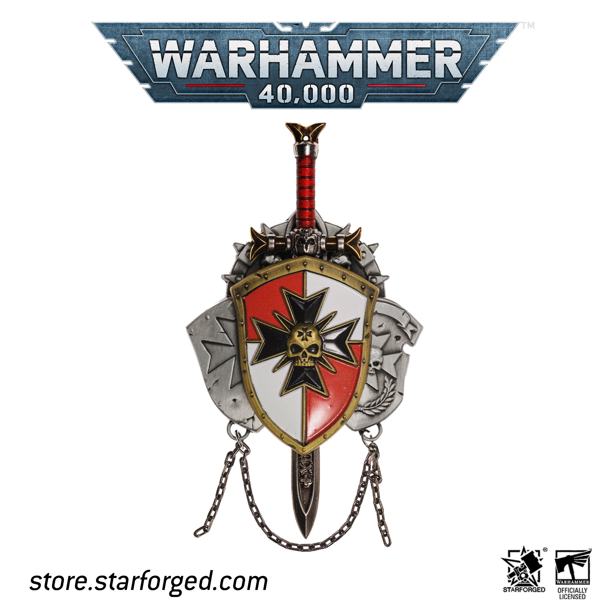 Starforged Black TemplarSword Brethren Crusade Shield Warhammer 40K Brooch Pin Badge
