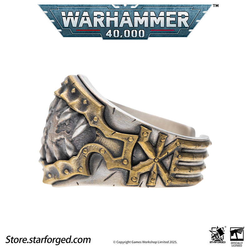 Starforged Warhammer 40K Chaos Space Marines World Eaters Berzerkers'Sigil Ring Silver Ring Men's Jewelry Accessories A millennium ago, when the Legiones Astartes were engulfed in bloody warfare, the sons of the Primarch Angron were already infamous for their brutality, a fate sealed after the implantation of the Butcher's Nails. The noble warriors descended into relentless killers! Today, whenever the chosen of Khorne carve a gory path from the Eye of Terror, the entire galaxy trembles.They are the World E