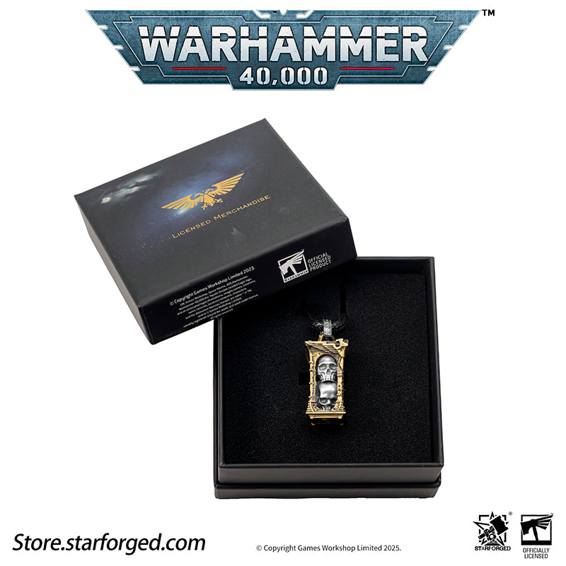 Starforged Warhammer 40K Imperium of Man Skull Shrine Necklace Men's Jewelry Accessories