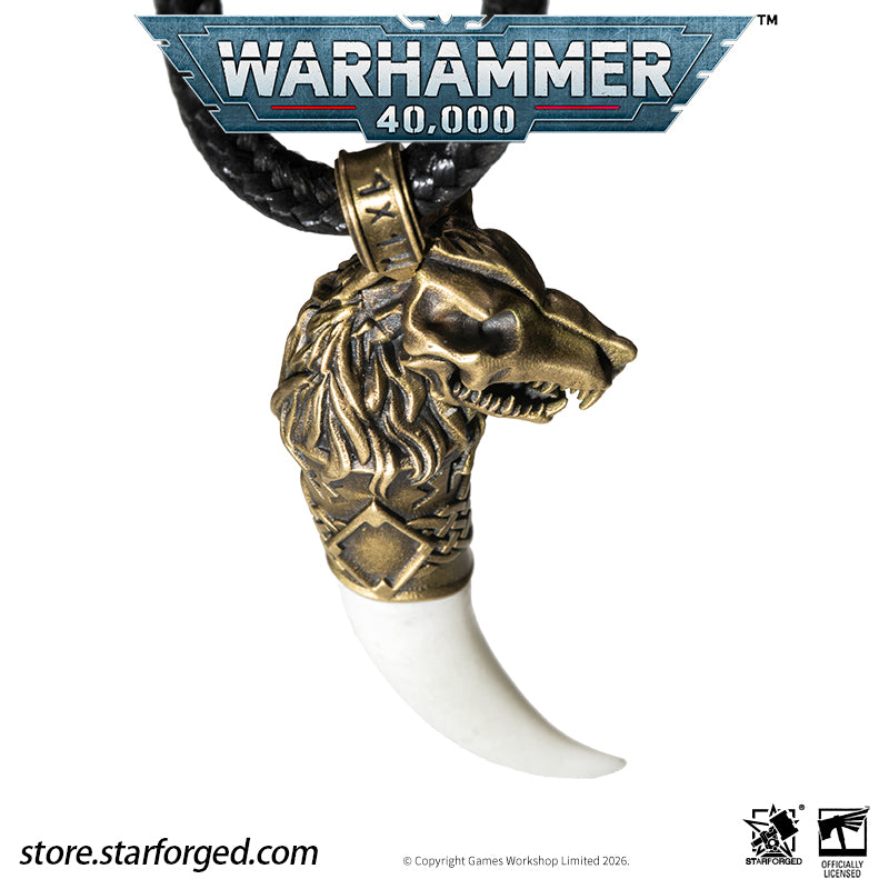 Starforged Warhammer 40K Space Wolves Fang of Fenris Pendant Necklace Game Peripheral Christmas Gifts